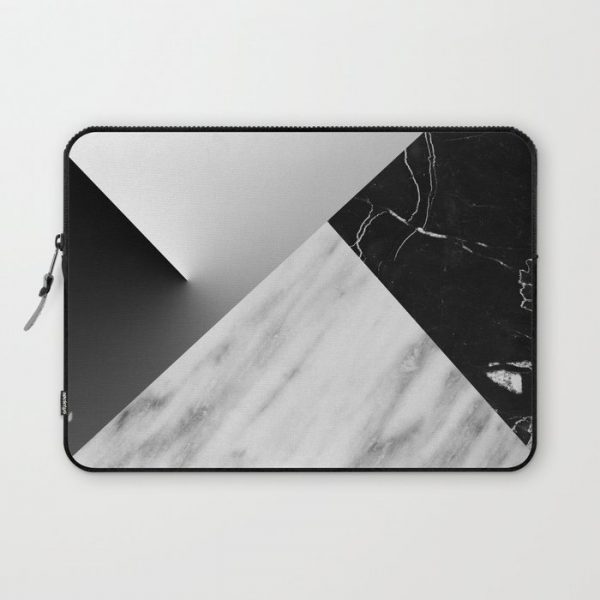 Monochromatic Marble Collage Computer Cover by cafelab - Laptop Sleeve - 13"