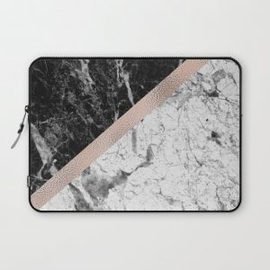 Monochrome marble designer - rose gold Computer Cover by marbleco - Laptop Sleeve - 13"