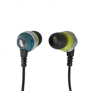 Monoprice 10153 Enhanced Bass Noise Isolating Earbuds Headphones with Built-in Microphone and Play/Pause Control - Green