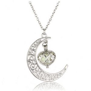 Moon Hollow Heart Luminous Necklace