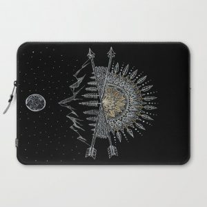 Moon and Stars Night Sky Mountain Range Arrow Mandala Computer Cover by BriLazar - Laptop Sleeve - 15"