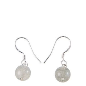 Moonstone Round Sterling Silver Earrings