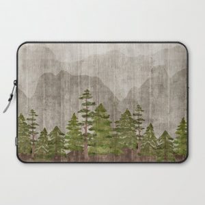 Mountain Range Woodland Forest Computer Cover by cateandrainn - Laptop Sleeve - 15"