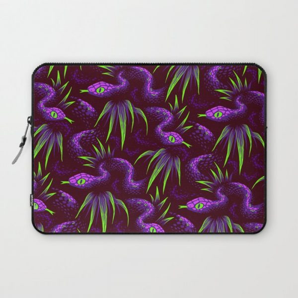 Mr Snake in the Rainforest - Purple Green Computer Cover by Andrea Muller - Laptop Sleeve - 13"