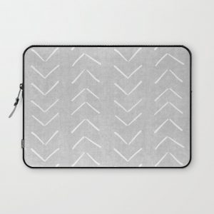 Mudcloth Big Arrows in Grey Computer Cover by Becky Bailey - Laptop Sleeve - 13"