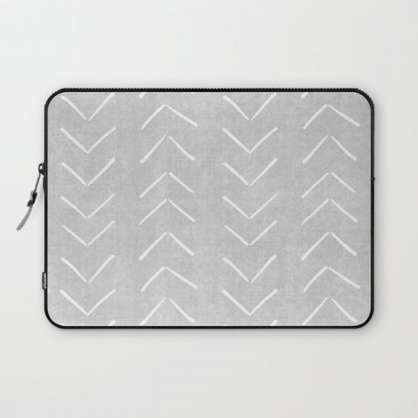 Mudcloth Big Arrows in Grey Computer Cover by Becky Bailey - Laptop Sleeve - 13"