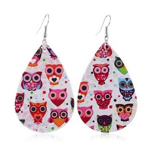 Multi Color Animal Print Plastic Earring Set - One Size