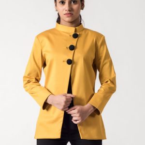 Multicolor Satin Elegant Buttoned Coat