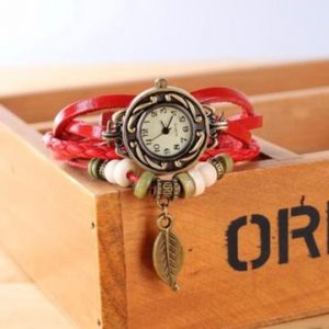 Multilayer Braided Leaf Bracelet Watch