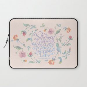 My Grace is Sufficient - 2 Corinthians 12:9 / rose pink Computer Cover by Joyfultaylor - Laptop Sleeve - 13"