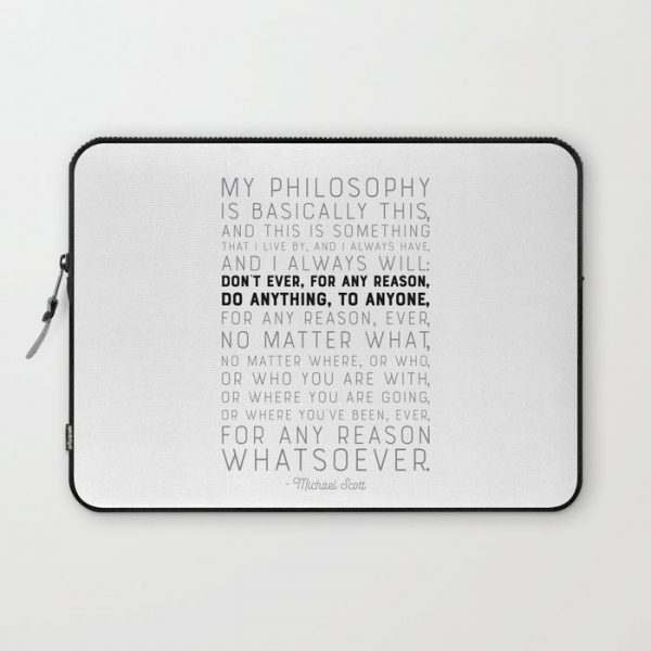 My Philosophy is Basically This - The Office - Funny Quote Computer Cover by Graphic Bicycle - Laptop Sleeve - 13"