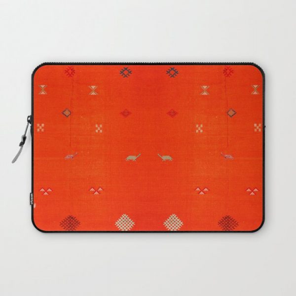 (N6) Vintage Orange Anthropologie Moroccan Artwork. Computer Cover by ARTERESTING Bazaar - Laptop Sleeve - 13"