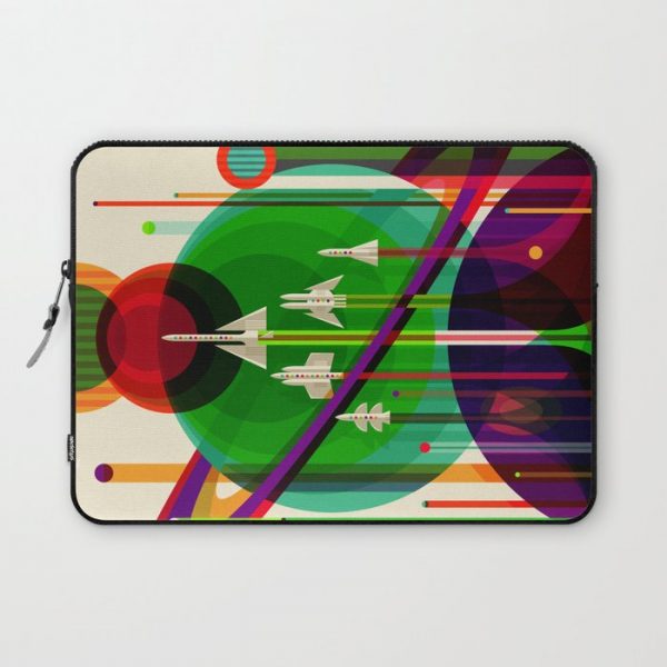 NASA Outer Space Saturn Shuttle Retro Poster Futuristic Explorer Computer Cover by Design & Art - Laptop Sleeve - 13"