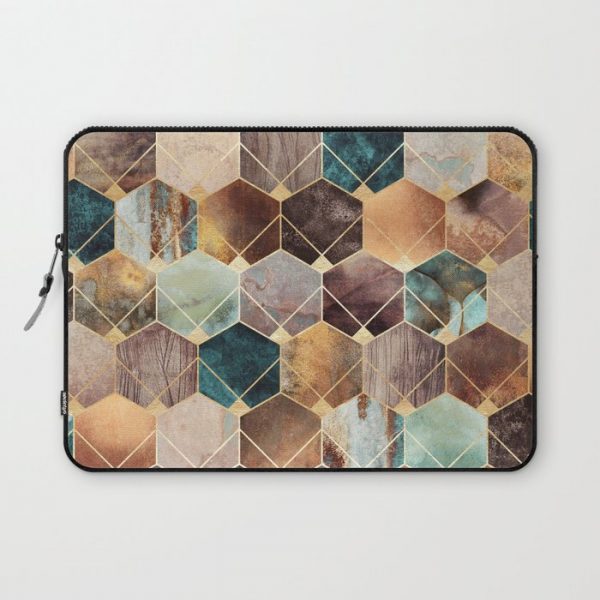 Natural Hexagons And Diamonds Computer Cover by Elisabeth Fredriksson - Laptop Sleeve - 13"