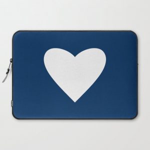 Navy Blue Heart Computer Cover by Mango Tangerine Studio - Laptop Sleeve - 15"