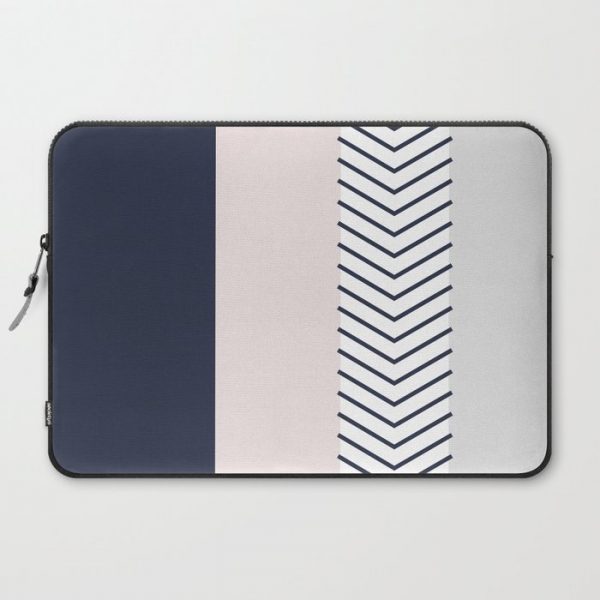 Navy Blush and Grey Arrow Computer Cover by Emily Downward - Laptop Sleeve - 15"