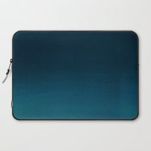 Navy blue teal hand painted watercolor paint ombre Computer Cover by Pink Water - Laptop Sleeve - 15"