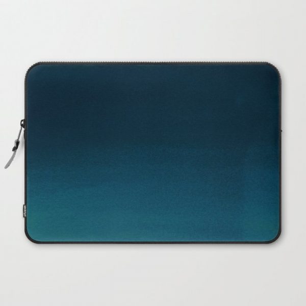 Navy blue teal hand painted watercolor paint ombre Computer Cover by Pink Water - Laptop Sleeve - 15"