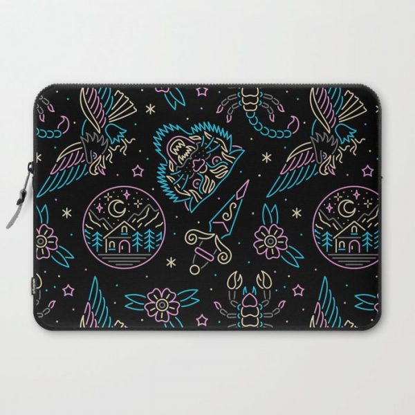 Neon Tattoo Pattern Computer Cover by DerickJames - Laptop Sleeve - 15"