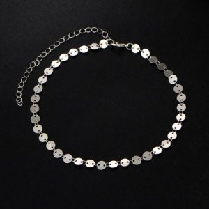 New Fashion Jewelry Personality Simple Design Retro Alloy Bright Sequin Women Bracelet Pendant Chain