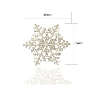 New Fashion Shining Rhinestone Crystal Snowflake Brooch Collar Clip Pin Clothes Accessory Scarf Buckle Nice Holiday for Women Lady Wedding Party Gift