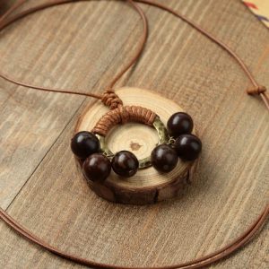 New Vintage Women Necklace Bodhi Seed Pendants Bohemia Long Rope Chain Sweater Necklace Jewelry