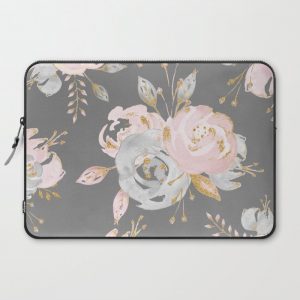 Night Rose Garden Gray Computer Cover by Nature Magick - Laptop Sleeve - 15"