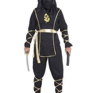 Ninja Halloween Costumes Black Man's Cosplay Oversized Sash Top Performance Set Holidays Costumes