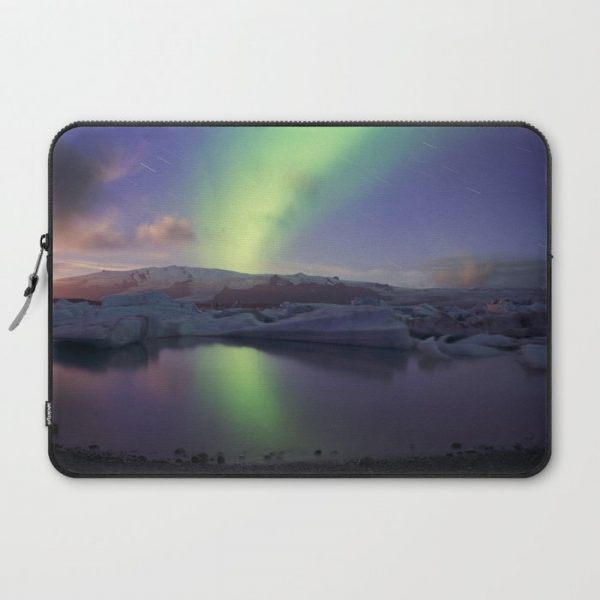 Northern Lights Iceland Computer Cover by dgjulalyonnais - Laptop Sleeve - 15"