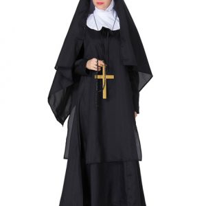 Nun Costume Halloween Virgin Marry Women Dresses Outfit