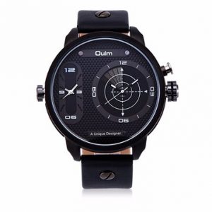 OULM Men Watch Alloy Leather Two Movement Sport Men Watch