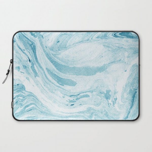 Ocean Blue Marble Print Computer Cover by Lumi - Laptop Sleeve - 15"