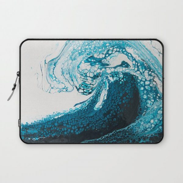 Ocean Wave Acrylic Pour Computer Cover by CraftyJenn - Laptop Sleeve - 13"