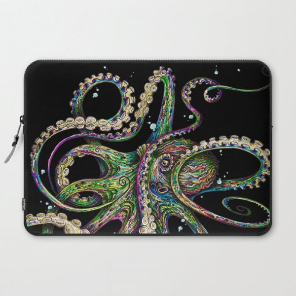 Octopsychedelia (black) Computer Cover by TAOJB - Laptop Sleeve - 15"