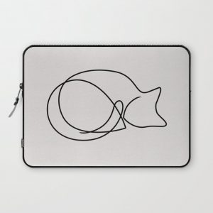 One Line Kitty II Computer Cover by Amy Roberts - Laptop Sleeve - 13"