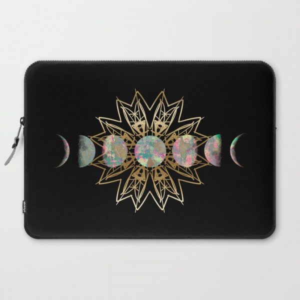 Opal Moon and Gold Stars Computer Cover by Tinker Tribe - Laptop Sleeve - 15"