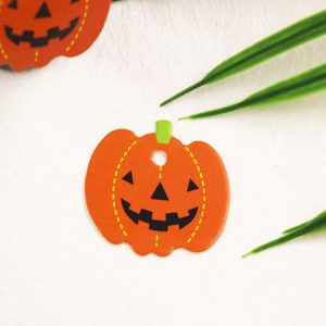 Orange Halloween Costumes Cut Out Pumpkin Hangtag