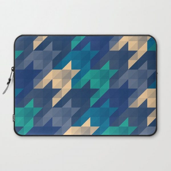 Origami houndstooth blues Computer Cover by VrijFormaat - Laptop Sleeve - 15"