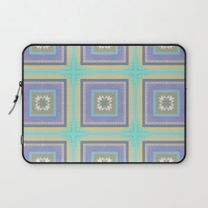 PLACID mint green and mauve squares pattern Computer Cover by LishPix - Laptop Sleeve - 13"