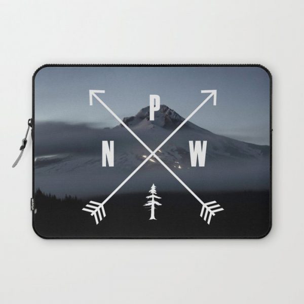 PNW Pacific Northwest Compass - Mt Hood Adventure Computer Cover by Cascadia - Laptop Sleeve - 13"