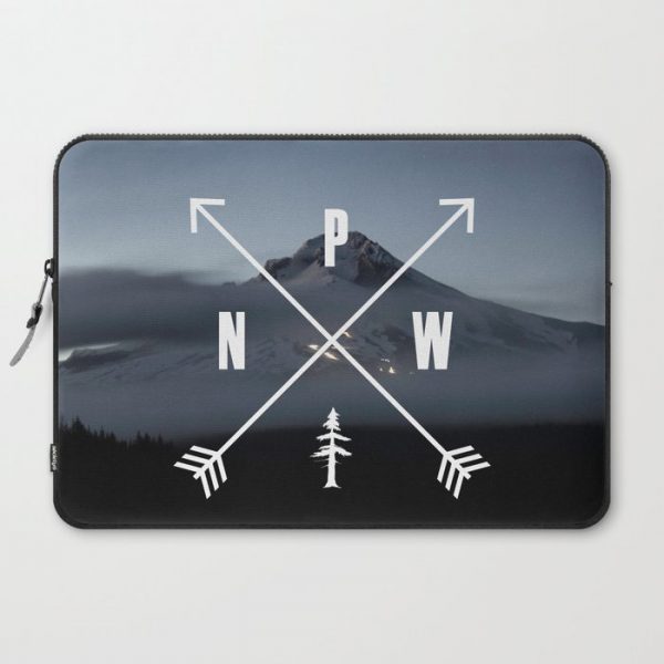 PNW Pacific Northwest Compass - Mt Hood Adventure Computer Cover by Cascadia - Laptop Sleeve - 15"