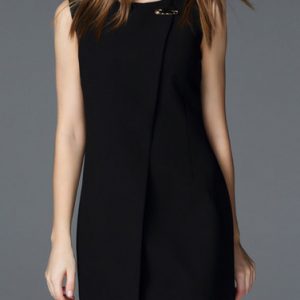 Paneled Simple Sleeveless Mini Dress