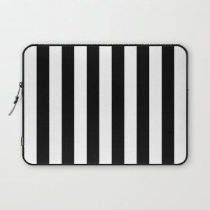 Parisian Black & White Stripes (vertical) Computer Cover by Simply Chic by 2sweet4words Designs - Laptop Sleeve - 13"