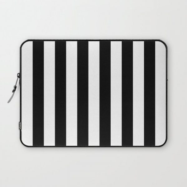 Parisian Black & White Stripes (vertical) Computer Cover by Simply Chic by 2sweet4words Designs - Laptop Sleeve - 13"