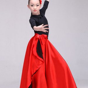 Paso Doble Dance Costume Flamenco Skirt Girls Kids Spanish Bullfighting Costumes Halloween