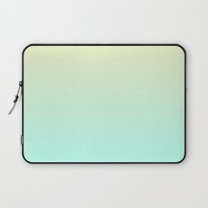 Pastel Mint Green Blue Teal Yellow Ombre Gradient Pattern Soft Spring Summer Texture Computer Cover by Art Prints, Patterns & Textures - Laptop Sleeve