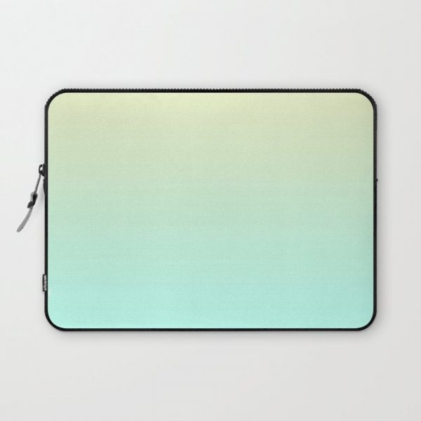 Pastel Mint Green Blue Teal Yellow Ombre Gradient Pattern Soft Spring Summer Texture Computer Cover by Art Prints, Patterns & Textures - Laptop Sleeve