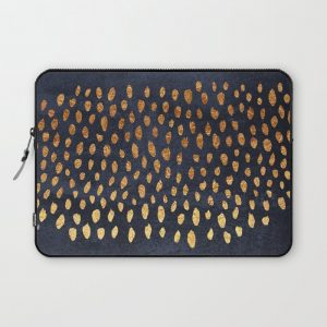 Pattern Play / Navy & Gold Computer Cover by Elisabeth Fredriksson - Laptop Sleeve - 13"