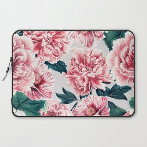 Pattern pink vintage peonies Computer Cover by mmartabc - Laptop Sleeve - 15"