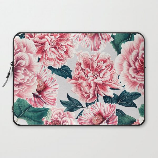 Pattern pink vintage peonies Computer Cover by mmartabc - Laptop Sleeve - 15"